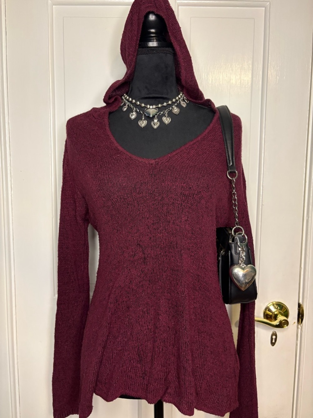 Garage Burgundy Women's Hooded Sweater